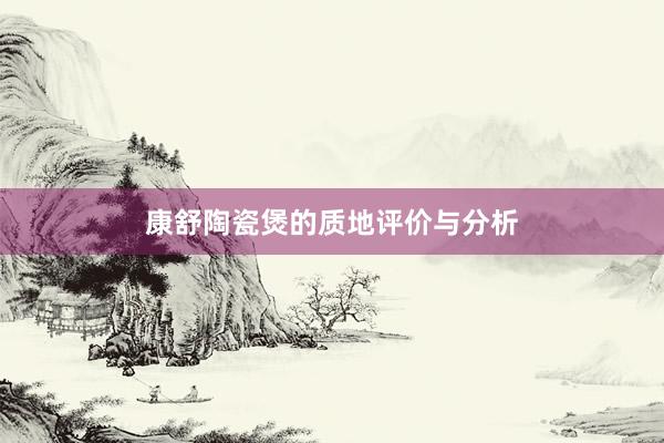 康舒陶瓷煲的质地评价与分析
